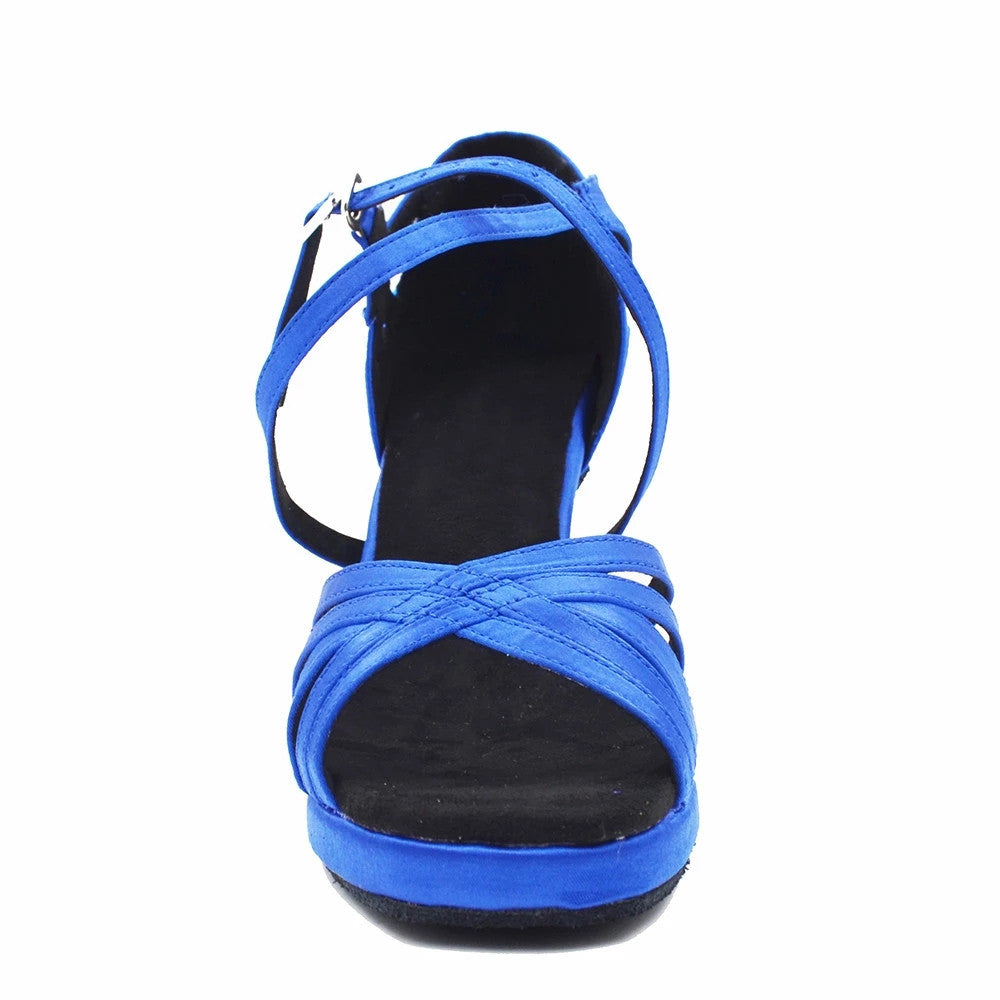 DS Women's Satin Customized Heel Salsa Latin Dance Shoes Ballroom Dance Shoes