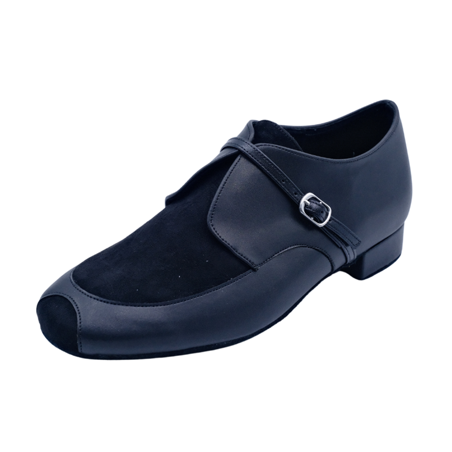 Men's 2cm Black Leatherette Heels Ballroom Dance Shoes
