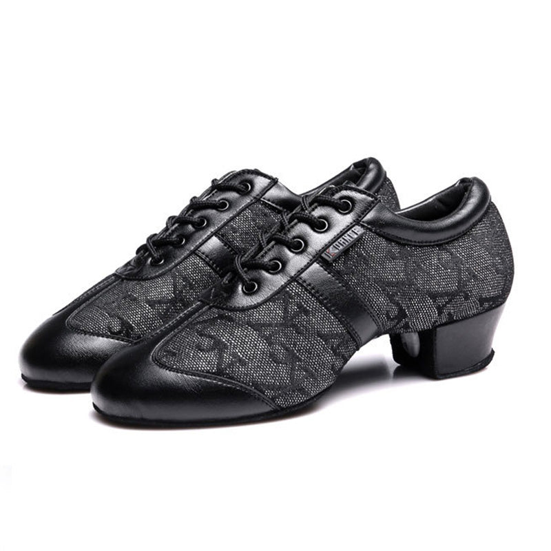 KCDANCE Women's Leatherette 3.5cm Heel With Lace-up Teaching & Practice Dance Shoes