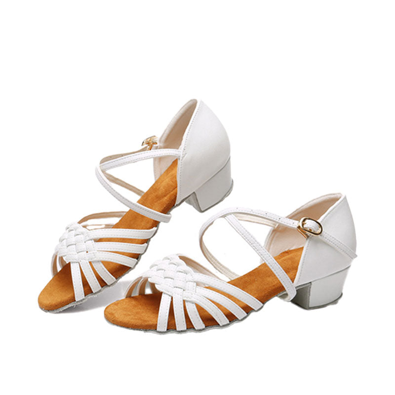 KCDANCE Kid's Satin 3.5cm Heel Ballroom Dance Shoes Latin Shoes
