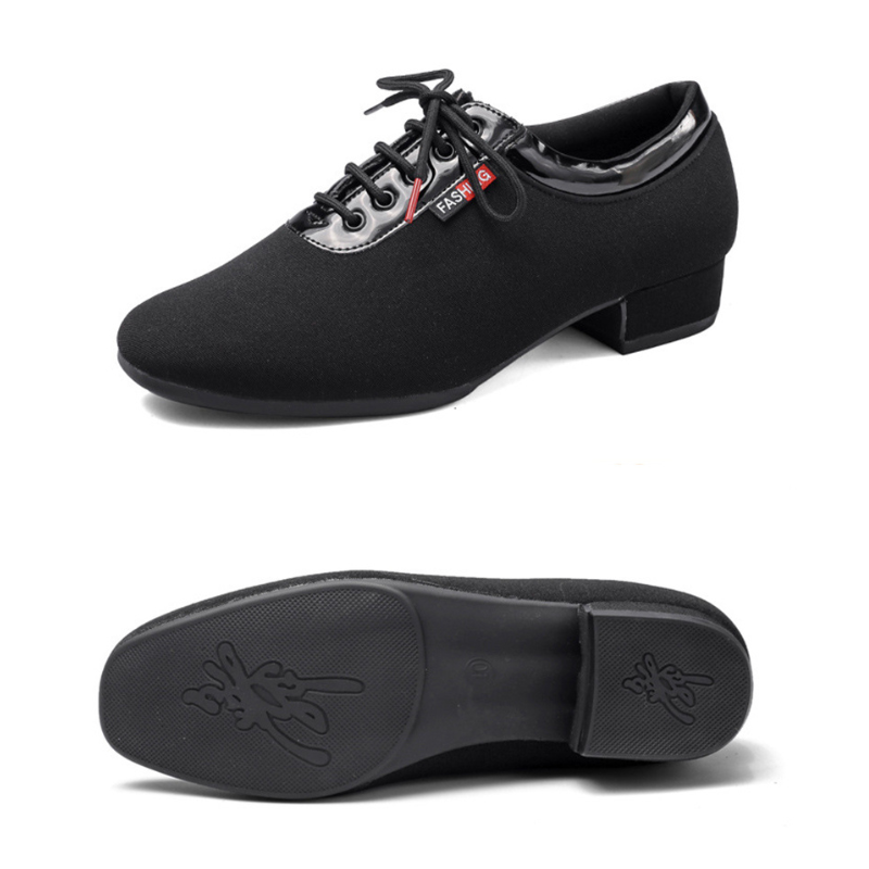 Men's Black 2.5cm Heels Ballroom Dance Shoes