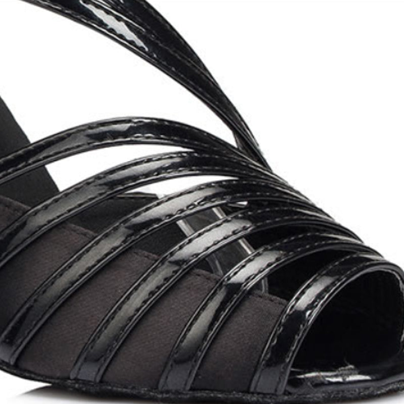 DS Women's Leatherette Satin Customized Heel Ballroom Dance Shoes Latin Shoes