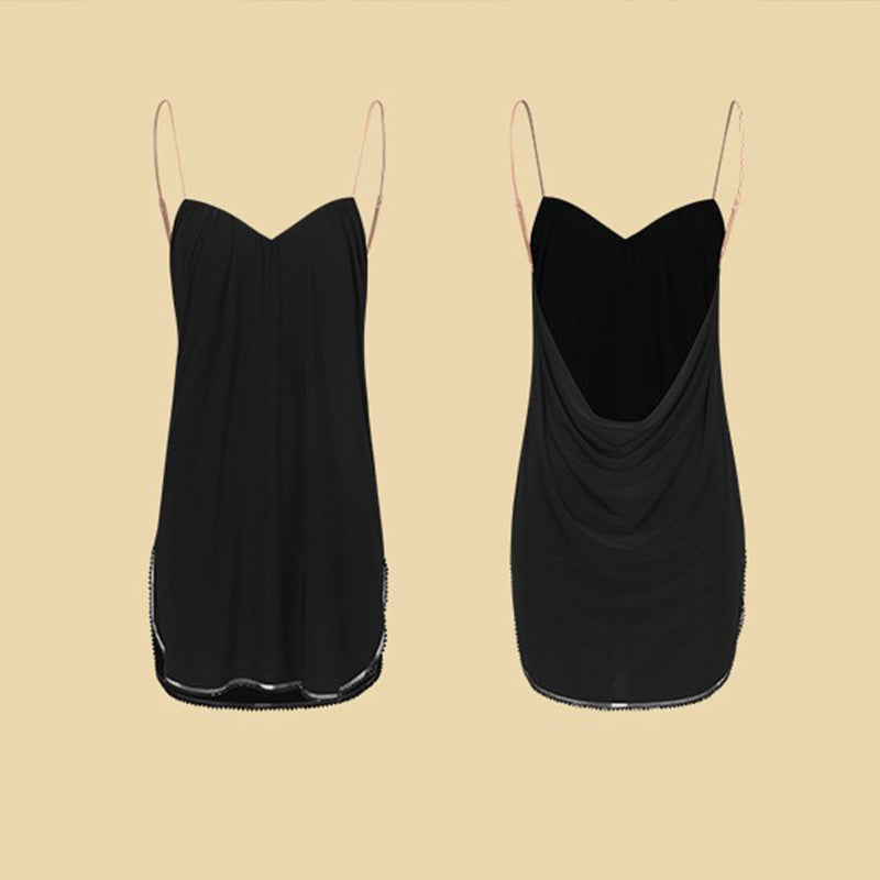 Z Women's Black Spaghetti Strap Latin Dance Dress Dance Wear Training Performance Dress