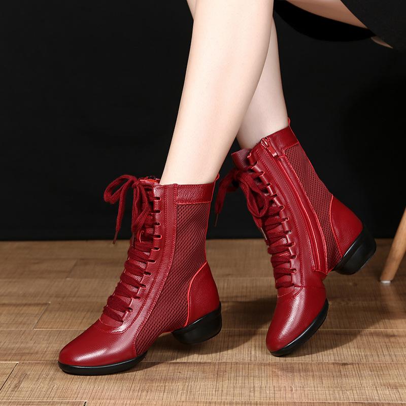 Women's Leatherette 4cm Heels With Lace-up Dance Shoes/Dance Boots/Jazz Boots