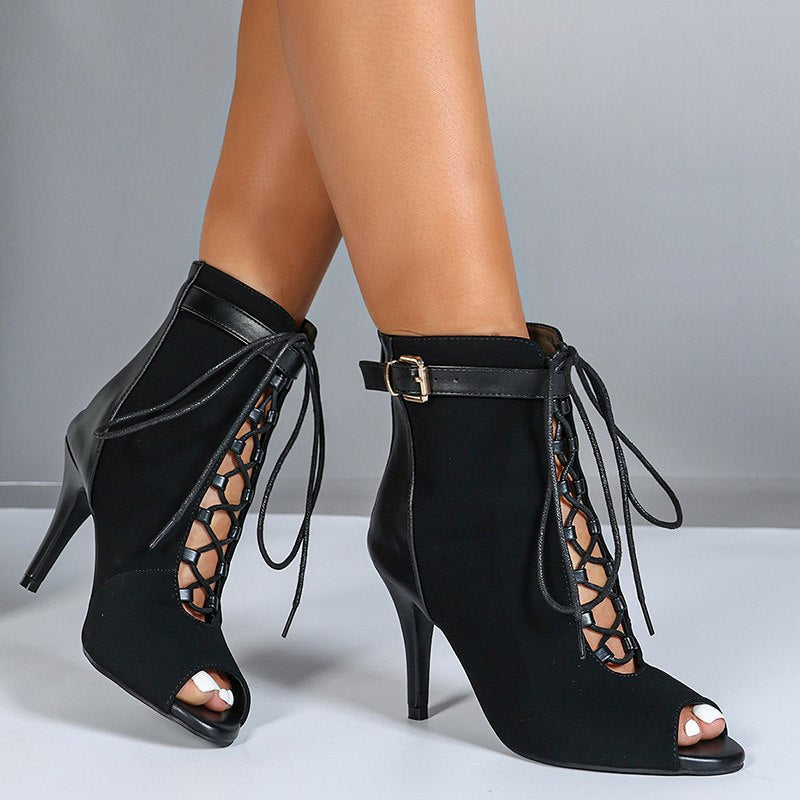 DS Women's Rubber Sole Customized Heel Dance Boots Heel Heels Dance Boots Jazz Salsa Dancing Shoes