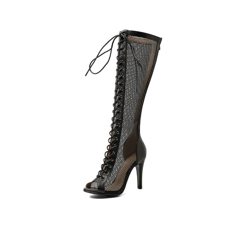 Women's 10cm Heel Microfiber Jazz Shoes Rubber Sole Pole Dancing Shoes