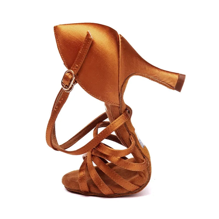 Women's 5.5/6.5/7.5/9cm Heels Satin Strappy Dance Shoes Latin Dance Shoes