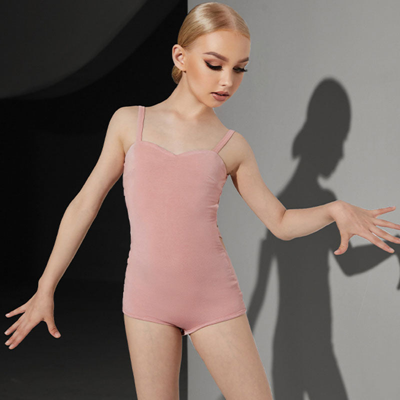 Z Girls Silk Milk Spaghetti Strap Latin Dance Bodysuit Dance Wear