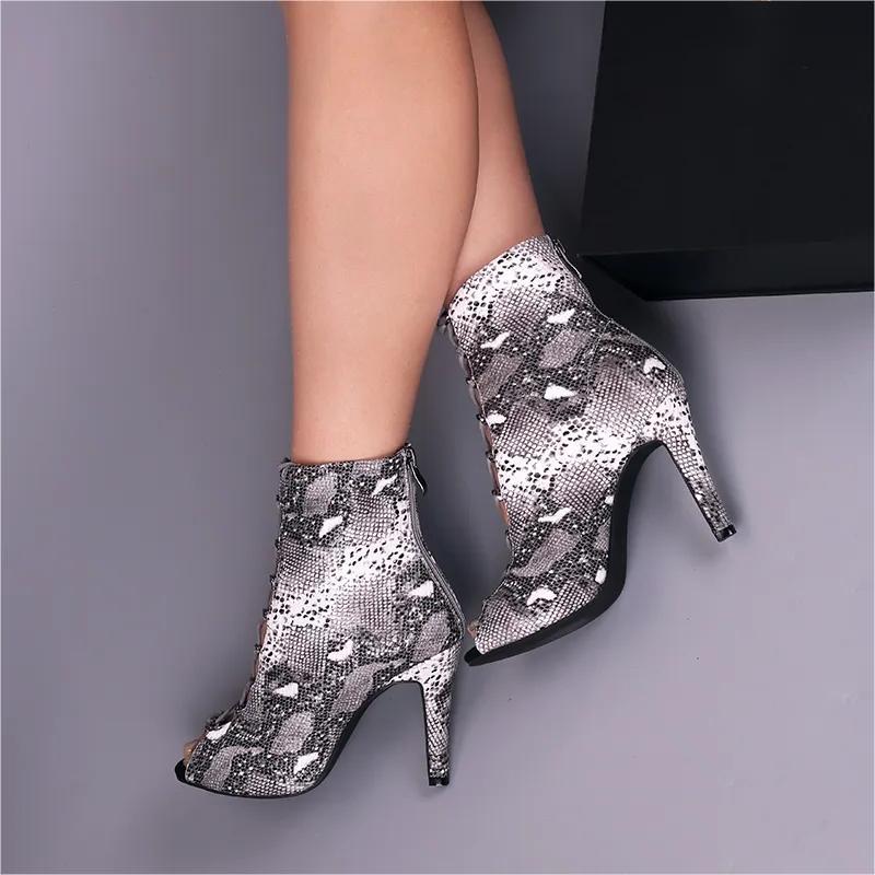 Women's 9.5cm Open Toe Heels Dance Boots Jazz Salsa Dancing Shoes
