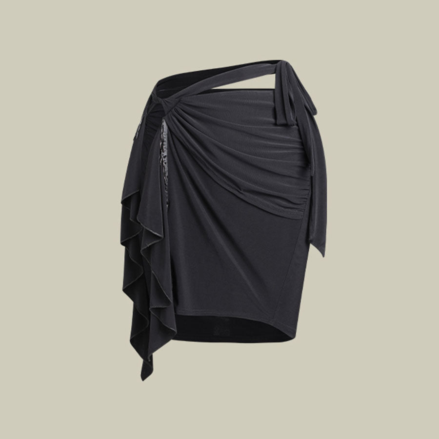 Z Girls Hollow Straps Irregular Dance Practice Skirts Dancewear(with bottoms)