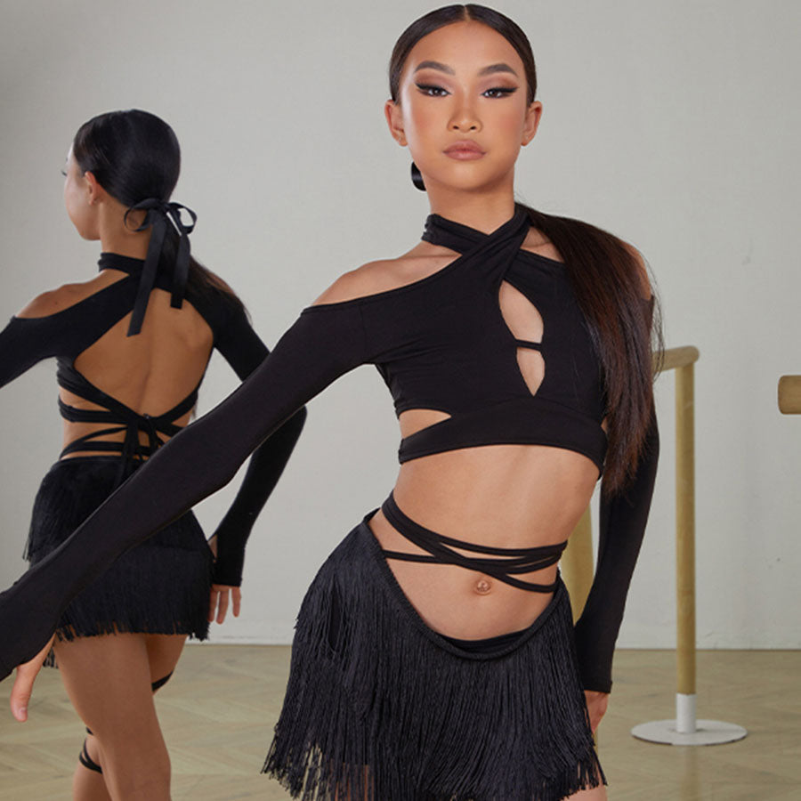 Z Girls Long-sleeved Dance Tops Practice Bodysuit