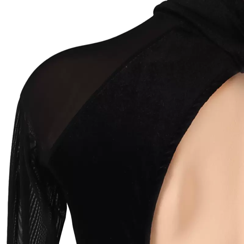 Customisable-Women's Black High Neck DanceWear Dance Dress Performance Wear