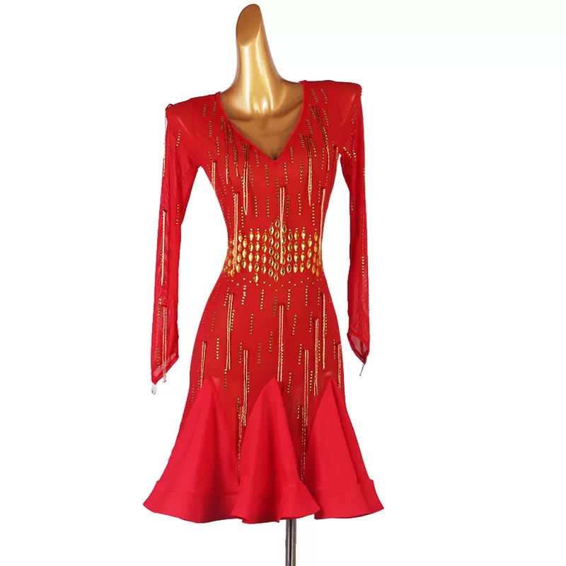 Customisable-Women's Diamante Dance Dresses Competition Dress Performance Costume