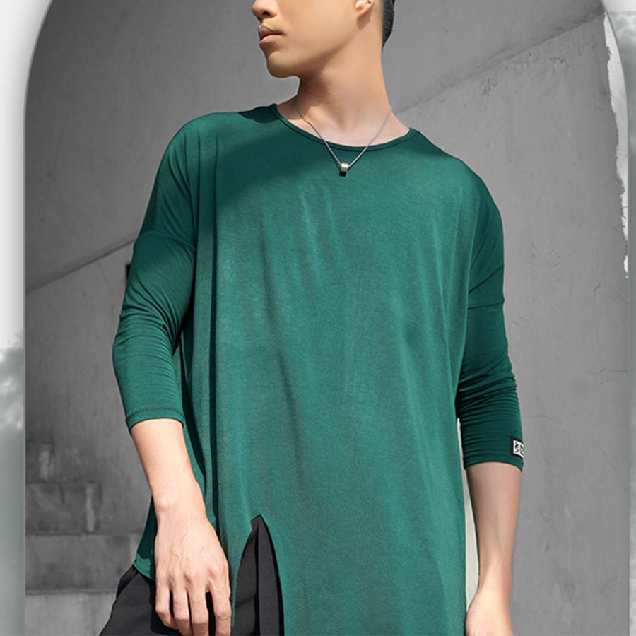 HC Men's Long Sleeve Round Neck Latin Dance Tops Dance Wear