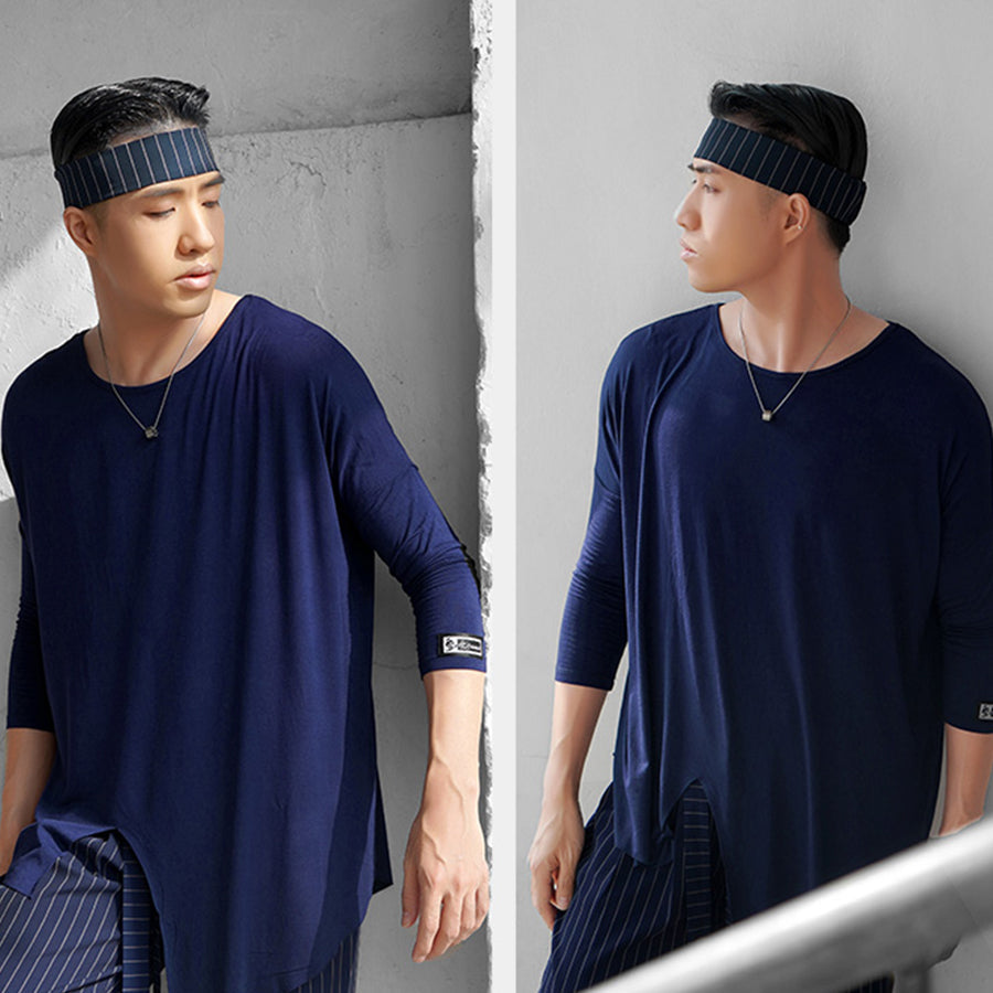 HC Men's Long Sleeve Round Neck Latin Dance Tops Dance Wear