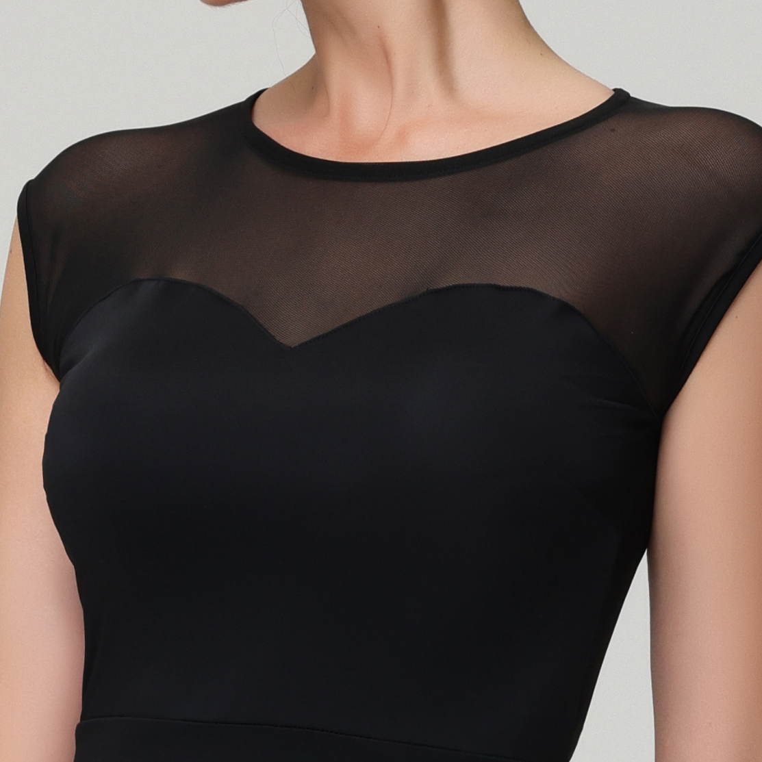 Customisable-Women's Black Sleeveless Dance Wear Dance Dress Performance Wear