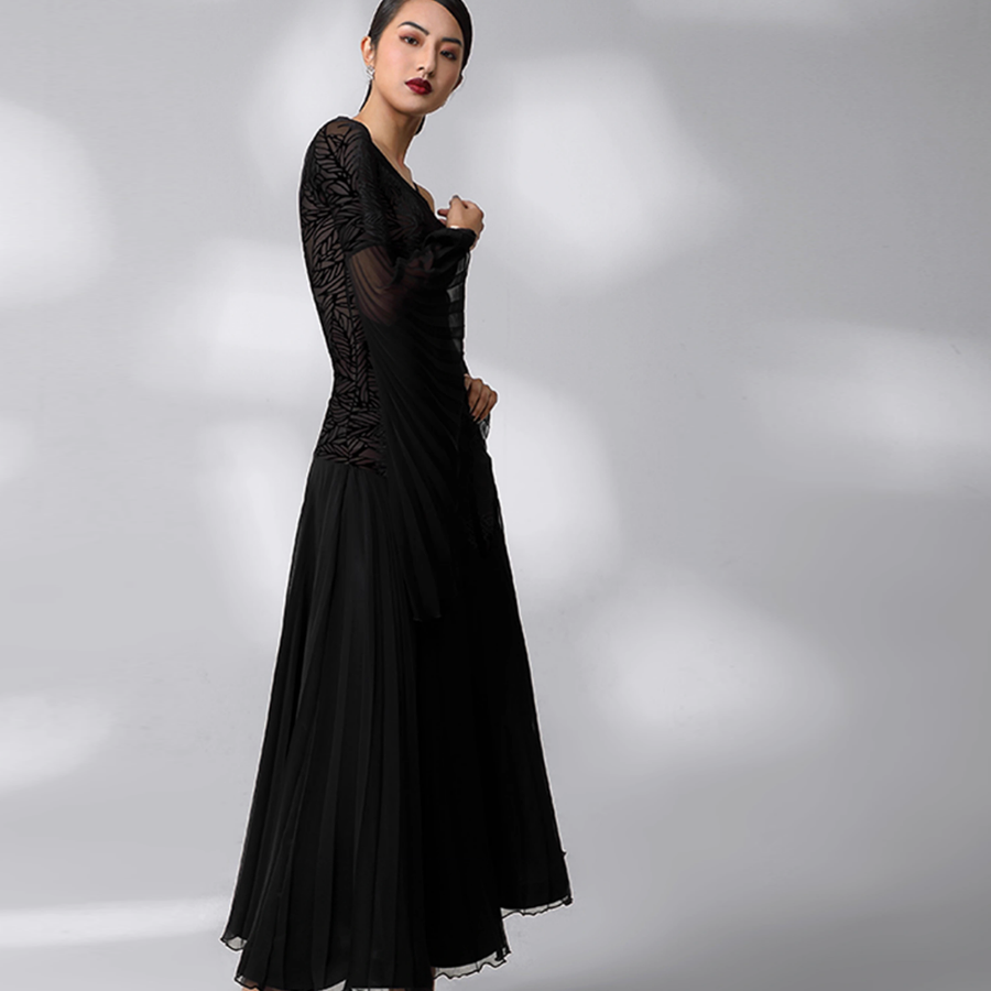 TID Customisable Women's Black Dance Dresses Performance Competition Dancewear