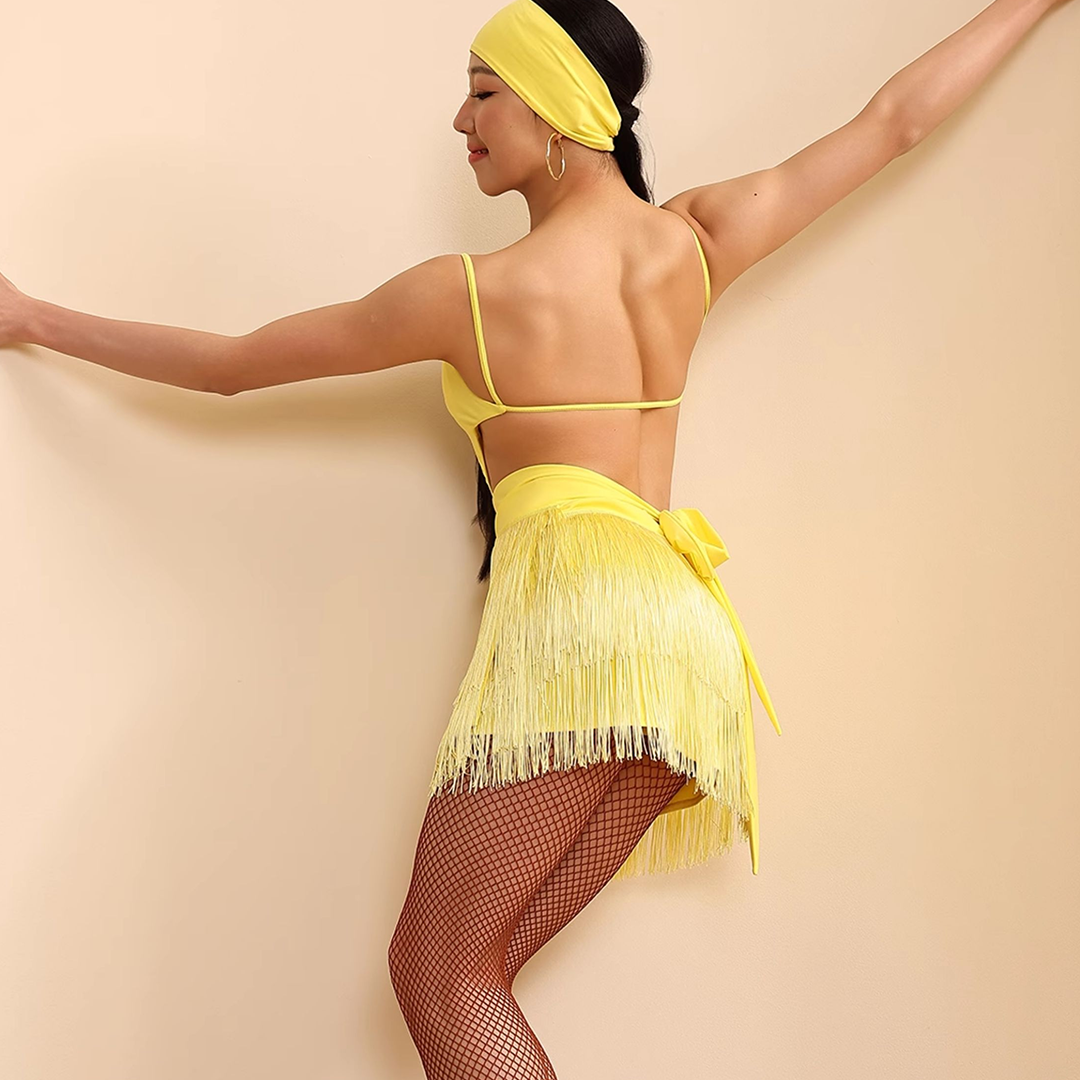 YES Women's One-piece Latin Dance Skirt Training Performance Wear