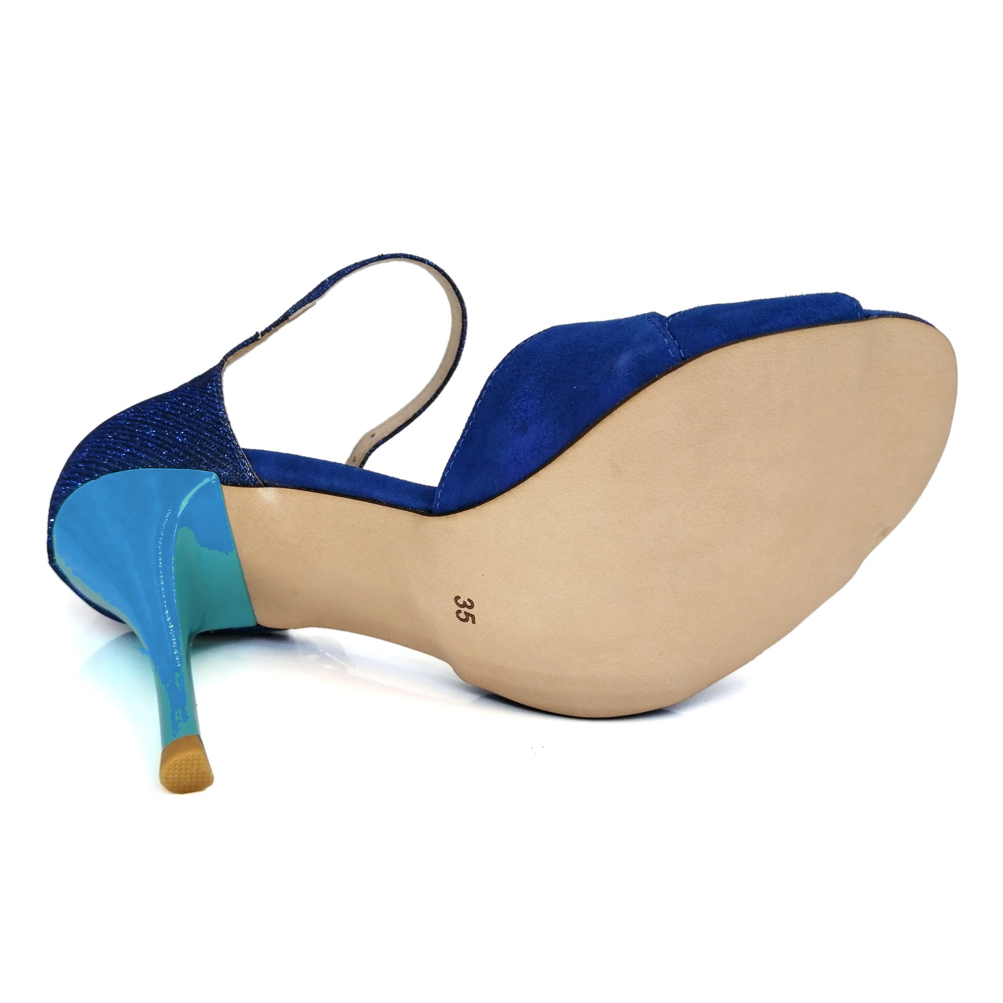 SHJ Women's Blue Suede 7cm/9cm Heels Dance Tango Shoes