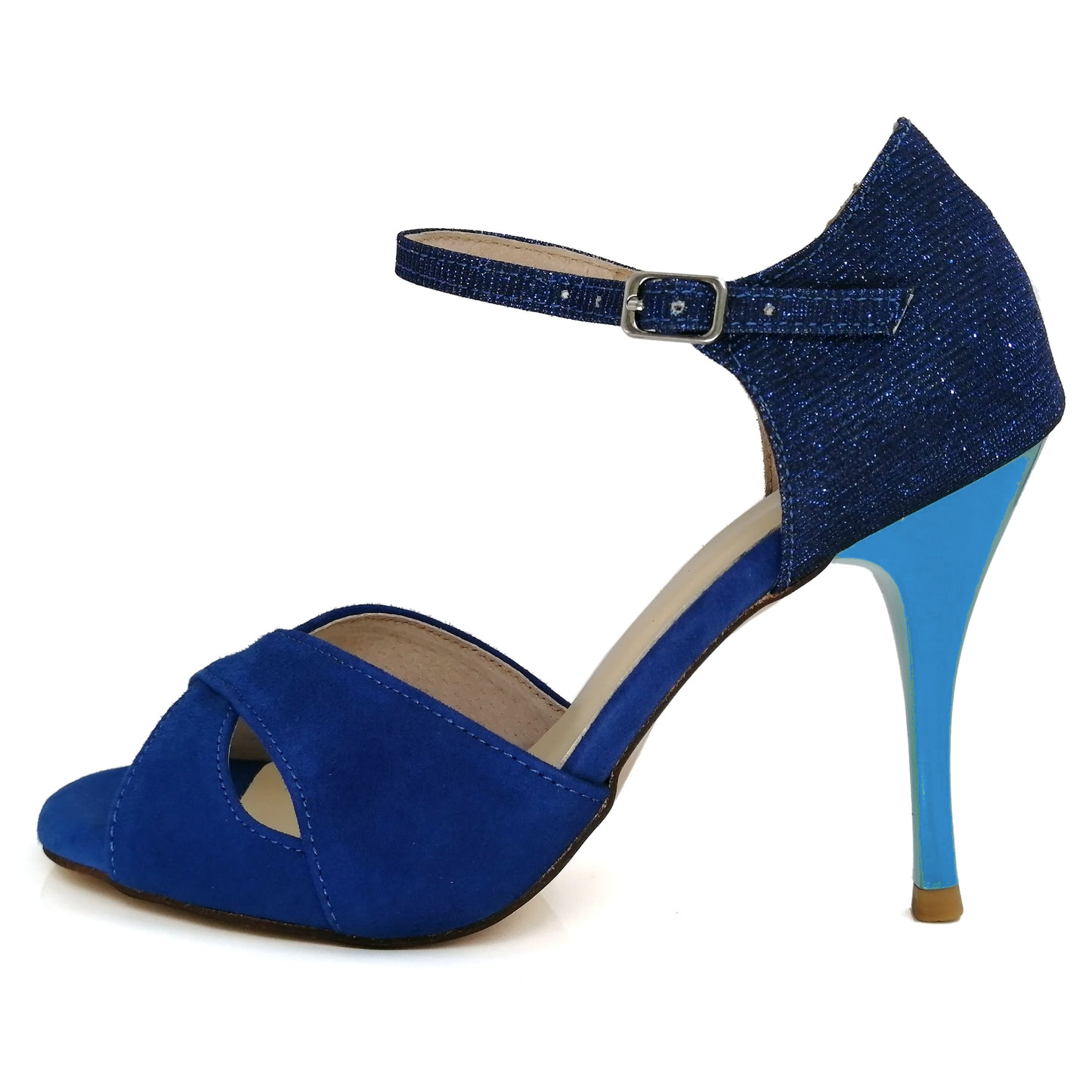 SHJ Women's Blue Suede 7cm/9cm Heels Dance Tango Shoes