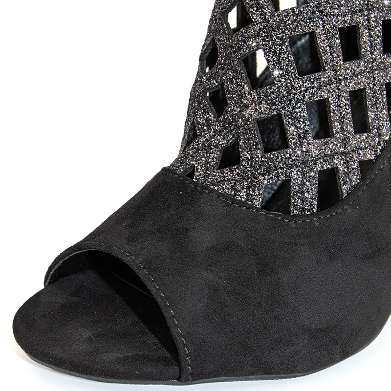 DS Women's Sparkling Glitter Customized Heel Dance Boots Jazz Salsa Dance Shoes