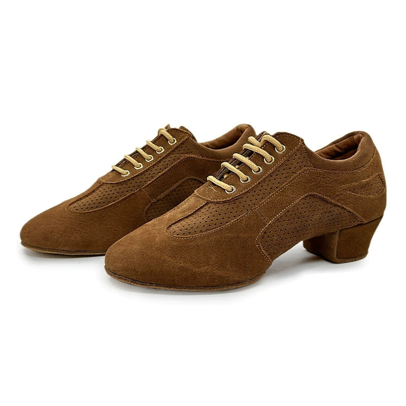 KCDANCE Women's Suede 3.5cm Heel With Lace-up Teaching & Practice Dance Shoes
