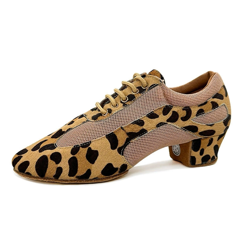 KCDANCE Women's Suede 3.5cm Heel With Lace-up Teaching & Practice Dance Shoes