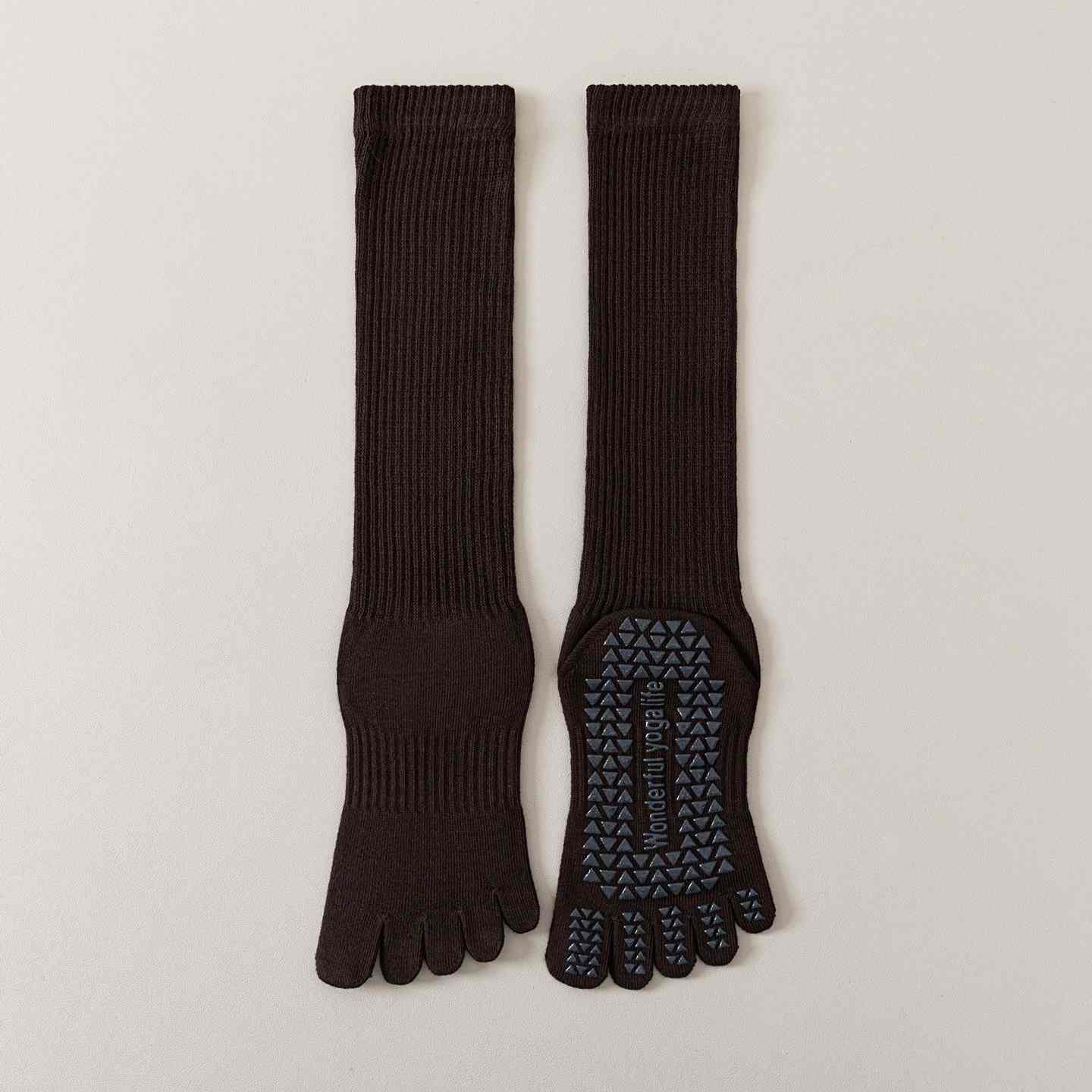 Five-Toe Split Yoga Pilates Knit Cotton Grip Short Socks