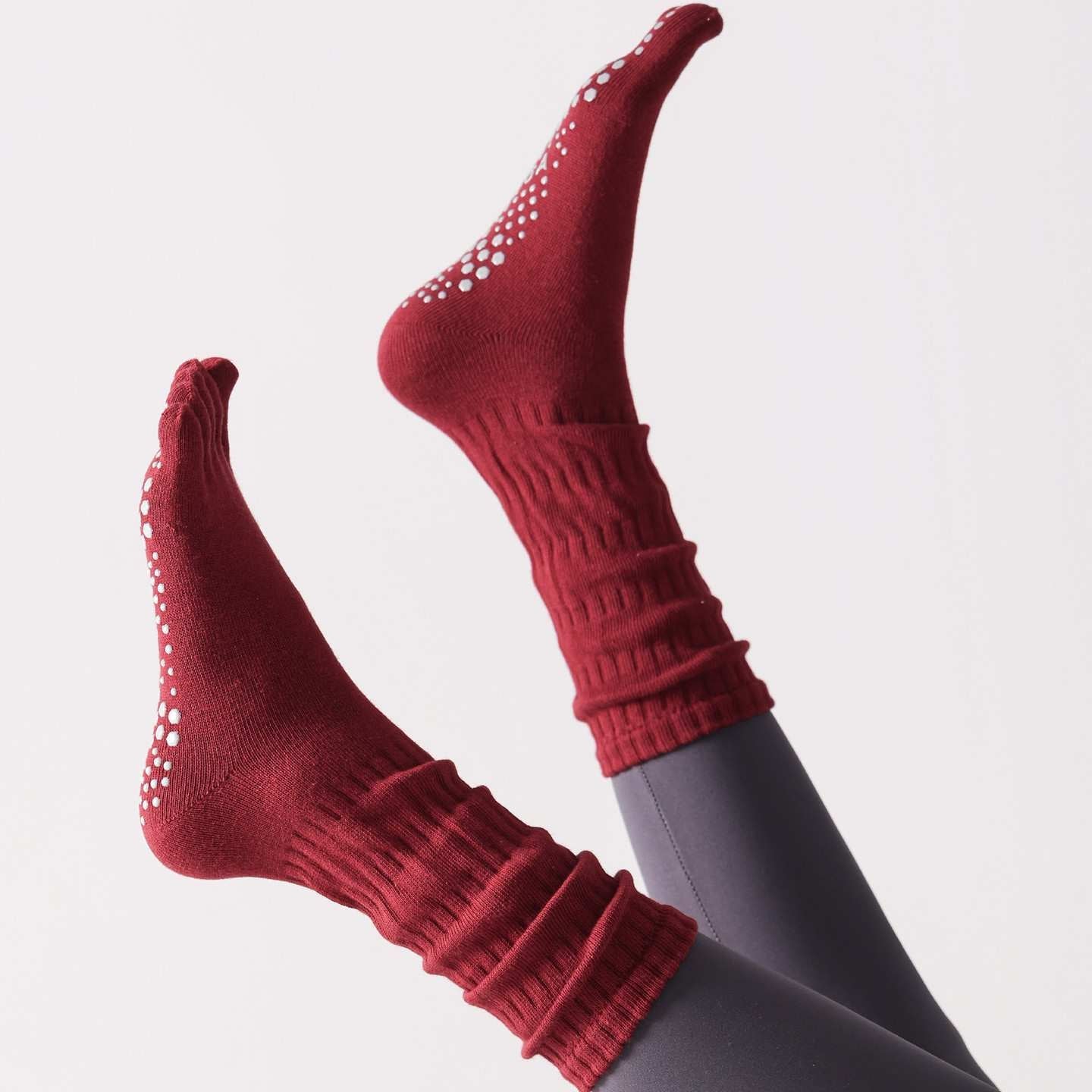 Five-Toe Split Yoga Pilates Knit Cotton Grip Short Socks