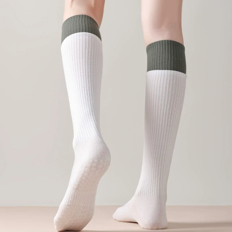 Yoga Pilates Knit Cotton Grip Long Socks