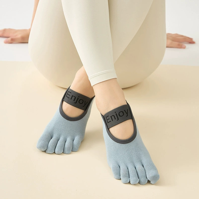 Full-Toe Yoga Pilates Grip Five-Toe Socks
