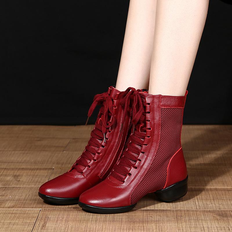 Women's Leatherette 4cm Heels With Lace-up Dance Shoes/Dance Boots/Jazz Boots