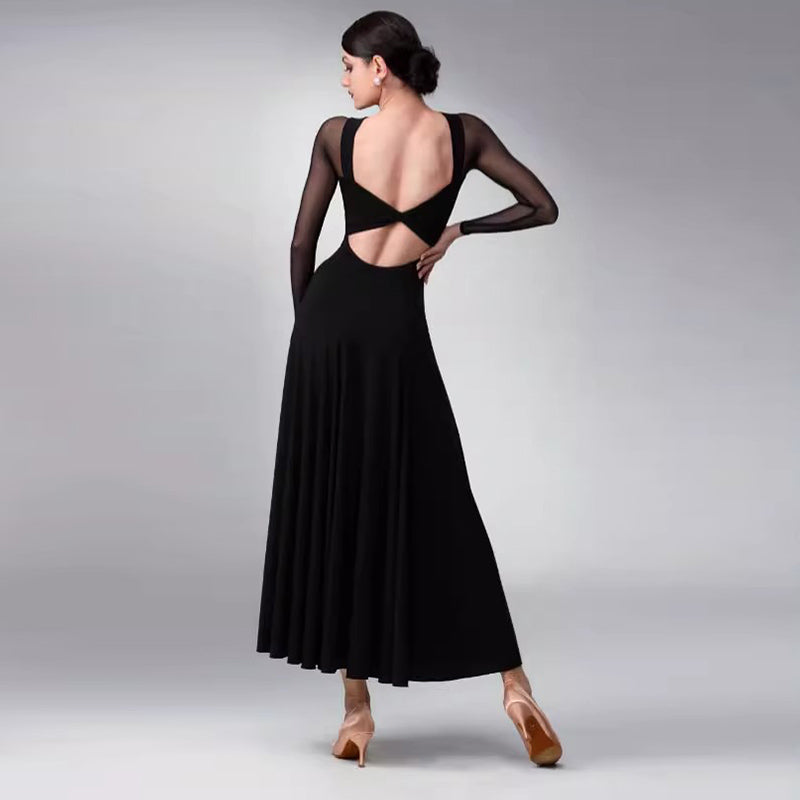 TID Customisable Women's Long Sleeve Dance Dresses Performance Competition Dancewear