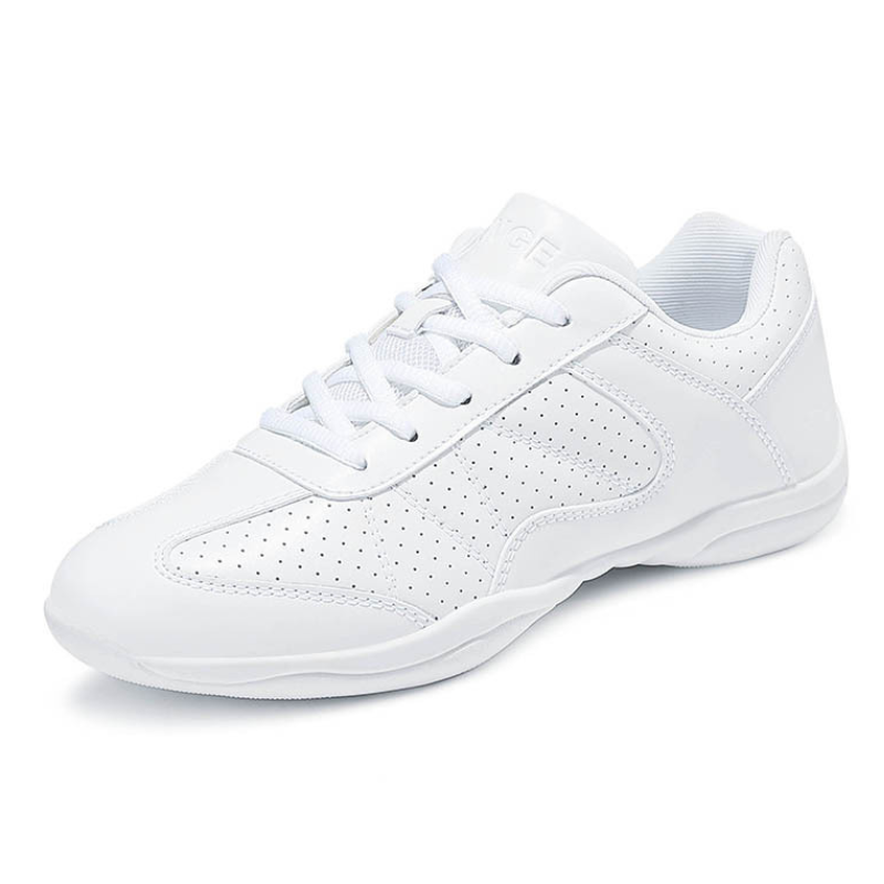 Women's White Jazz Shoes Lace-up Dance Sneakers