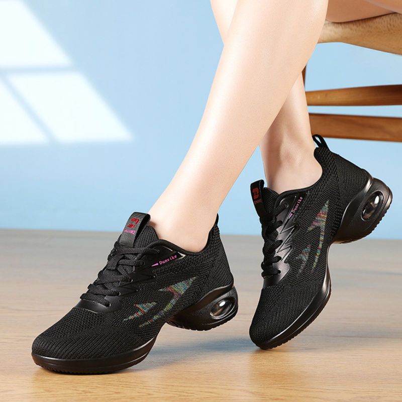 Women's Jazz Shoes Lace-up Dance Sneakers