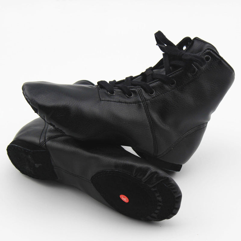 Black PU leather high-top Jazz shoes/Ballet Slipper