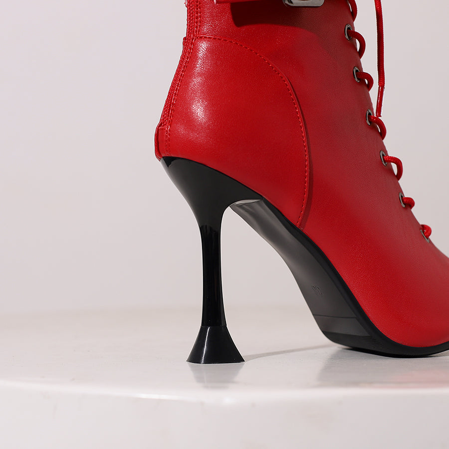 Women's 10cm Heel Rubber Sole Leatherette Jazz Shoes Open Toe Dance Heels Boots