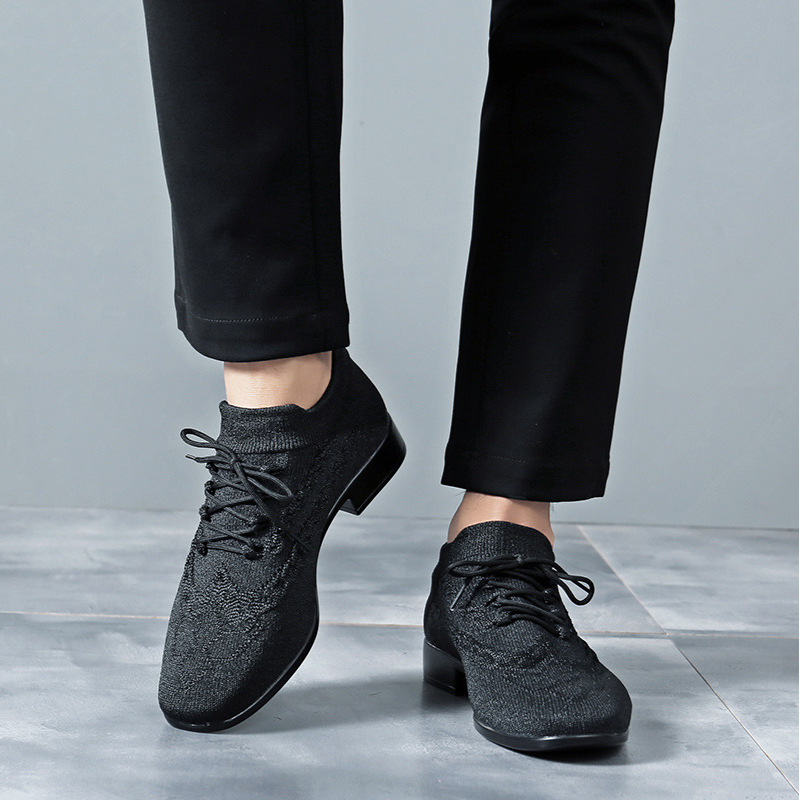 Men's Black 2.5cm Heels Ballroom Dance Shoes