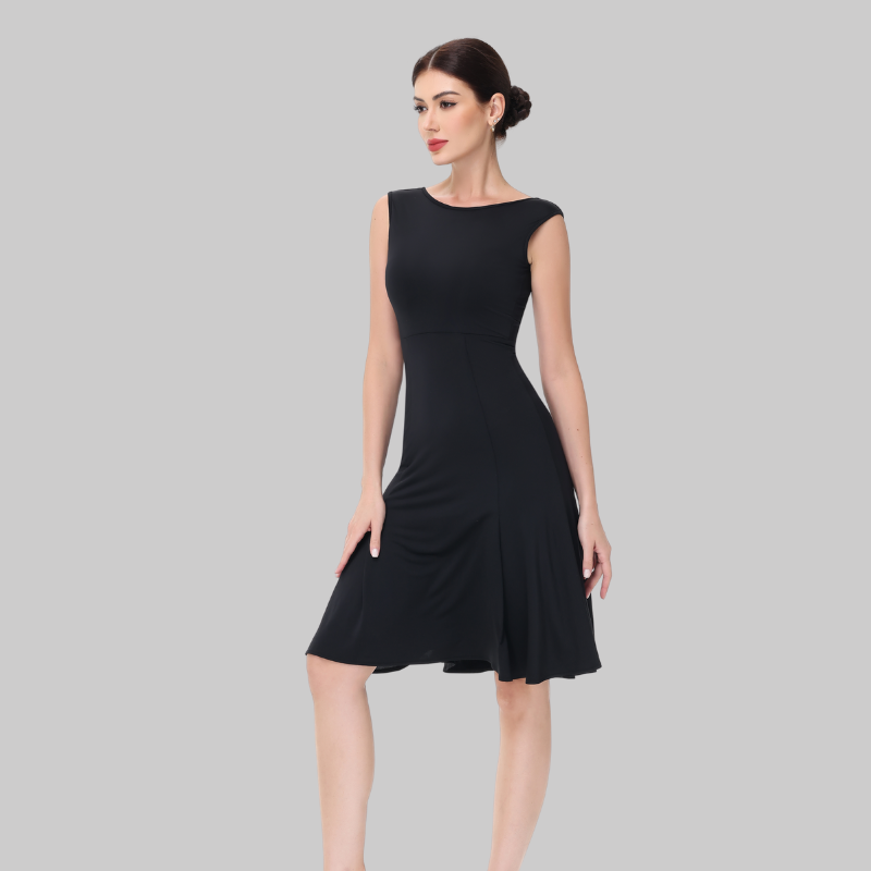 Women's Black Sleeveless Dance Wear Dance Dress Performance Wear