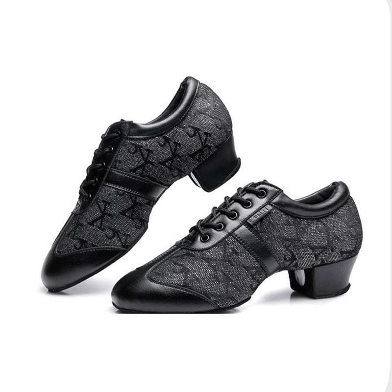 KCDANCE Women's Leatherette 3.5cm Heel With Lace-up Teaching & Practice Dance Shoes