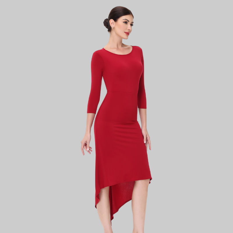 Customisable-Women's Red  Dance Dress for Milonga & Parties Tango Dress