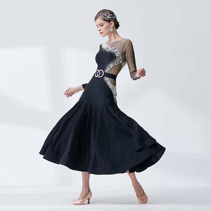 YUN Customisable-Women's Diamonds Ballroom Dancewear Modern Cotillion Waltz Dance Dress