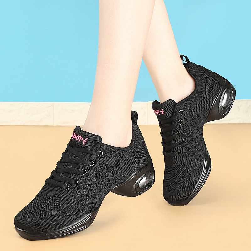 Women's Jazz Shoes Lace-up Dance Sneakers