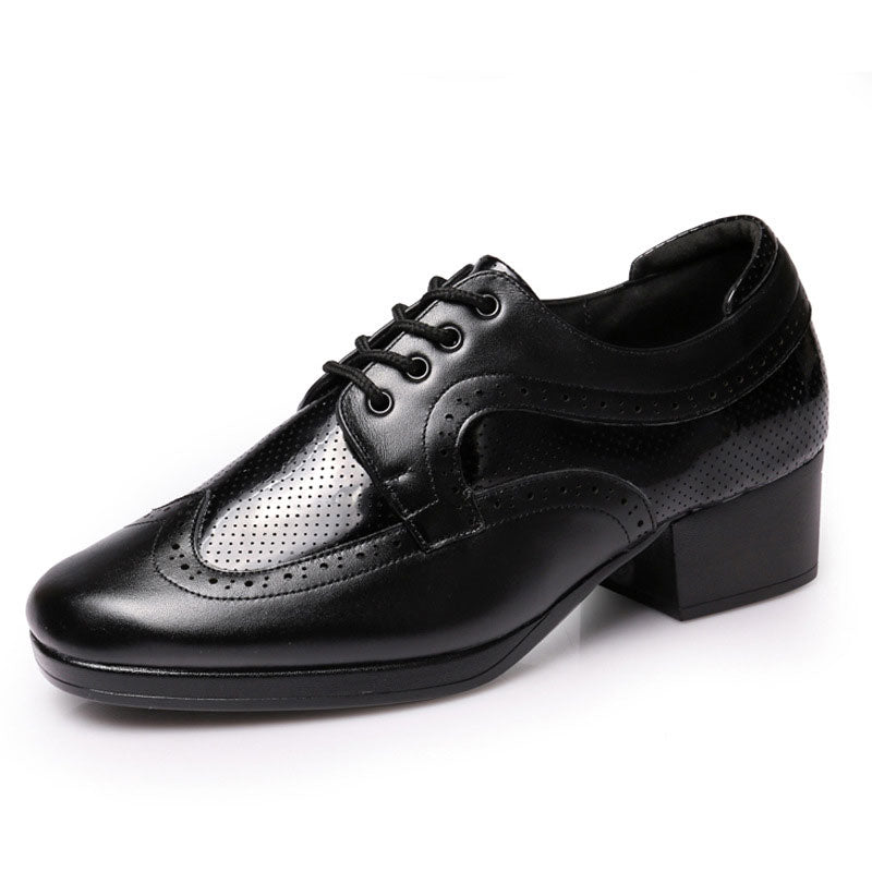 KCDANCE Men's 4.5cm Leatherette Heels Ballroom Dance Shoes