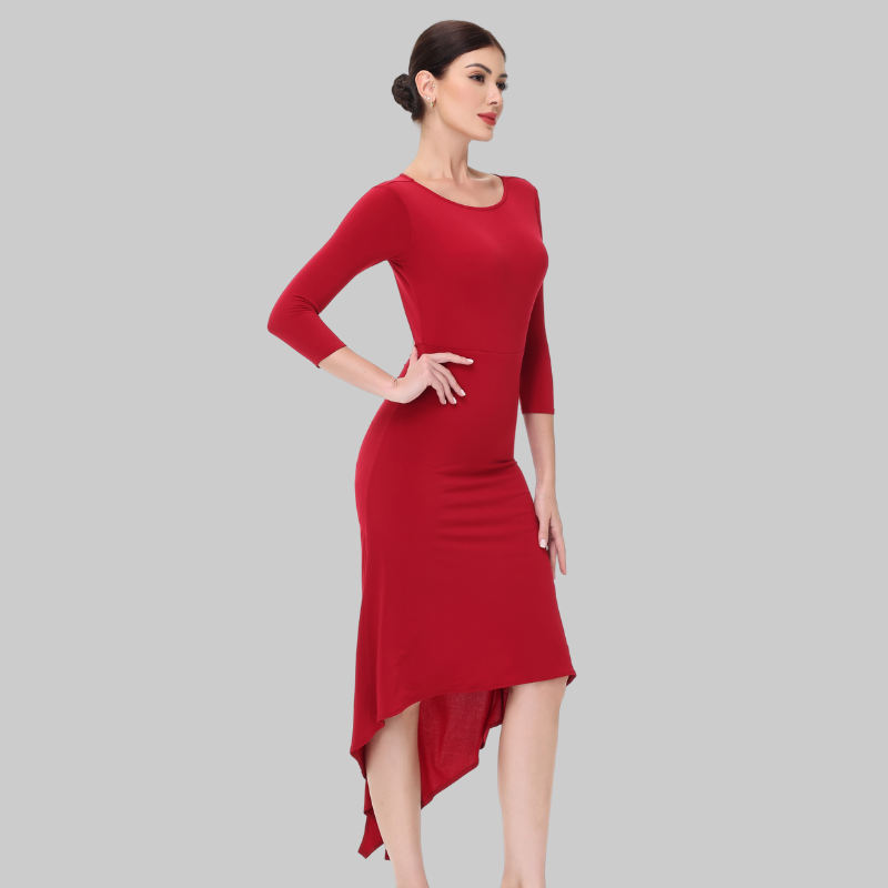 Customisable-Women's Red  Dance Dress for Milonga & Parties Tango Dress