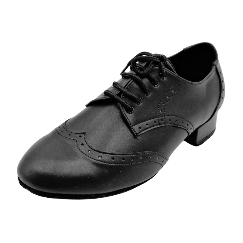Men's 2cm Black Leatherette Heels Ballroom Dance Shoes