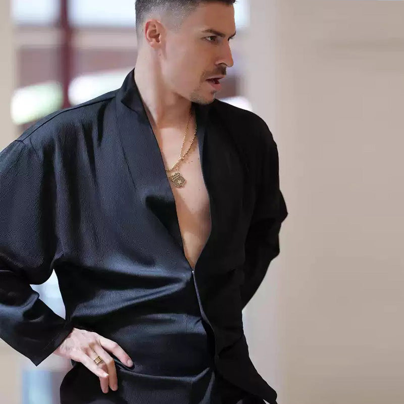 YES Men's Shirt Long Sleeve  Latin Dance Tops Dance Wear