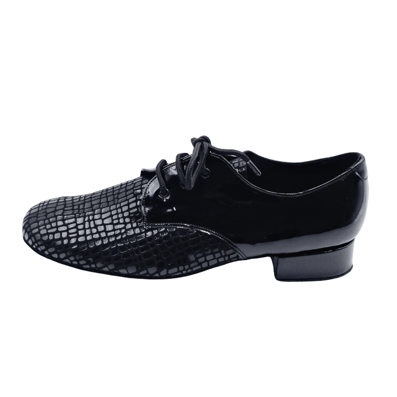 Men's 2cm Black Leatherette Heels Ballroom Dance Shoes