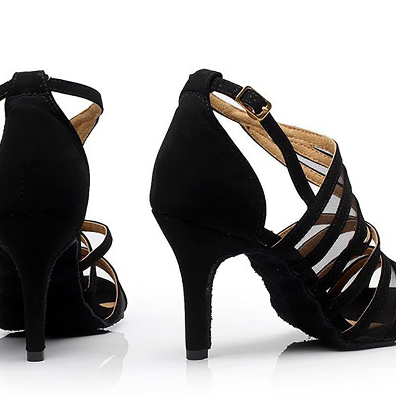 DS Women's Suede Customized Heel Latin Shoes Salsa Shoes Ballroom Dance Shoes