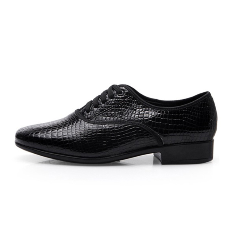 Men's 2.5cm Black Leatherette Heels Ballroom Dance Shoes